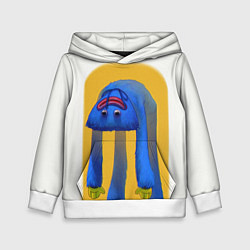 Толстовка-худи детская Poppy Playtime: Huggy Wuggy, цвет: 3D-белый