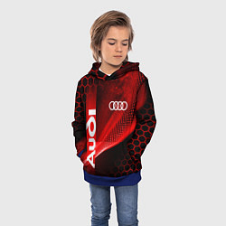 Толстовка-худи детская AUDI АУДИ SPORT СПОРТ RED AND BLACK, цвет: 3D-синий — фото 2