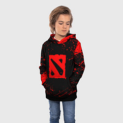 Толстовка-худи детская DOTA 2 БРЫЗГИ КРАСОК ДОТА 2 ЛОГО, цвет: 3D-черный — фото 2