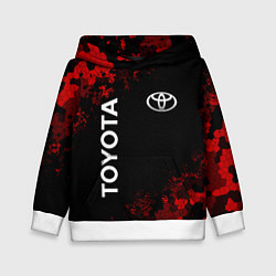 Толстовка-худи детская TOYOTA MILITARY PIXEL BLACK RED, цвет: 3D-белый