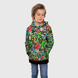 Толстовка-худи детская МАЙНКРАФТ ВСЕ ГЕРОИ И ПРЕДМЕТЫ, цвет: 3D-черный — фото 2