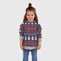 Толстовка-худи детская Christmas Background, цвет: 3D-меланж — фото 2