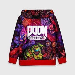 Толстовка-худи детская DOOM ETERNAL ПАЛАЧ РОКА DOOM SLAYER, цвет: 3D-красный