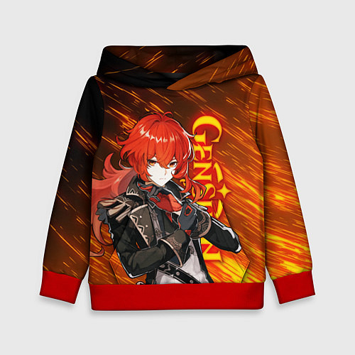 Детская толстовка GENSHIN IMPACT, ДИЛЮК DILUC / 3D-Красный – фото 1