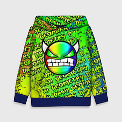 Толстовка-худи детская Geometry Dash: Acid Green, цвет: 3D-синий