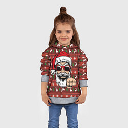 Толстовка-худи детская Bad Santa Плохой Санта, цвет: 3D-меланж — фото 2