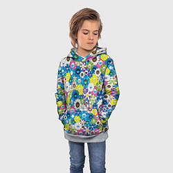 Толстовка-худи детская Takashi Murakami Улыбающиеся цветы, цвет: 3D-меланж — фото 2