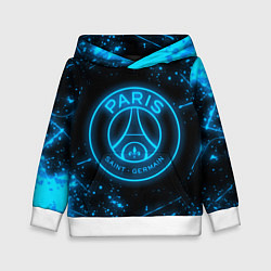 Толстовка-худи детская PSG NEON STYLE SPORT ПСГ НЕОН, цвет: 3D-белый