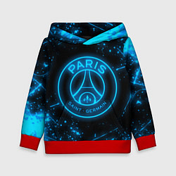 Толстовка-худи детская PSG NEON STYLE SPORT ПСГ НЕОН, цвет: 3D-красный