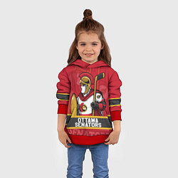 Толстовка-худи детская Оттава Сенаторз, Ottawa Senators, цвет: 3D-красный — фото 2