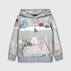 Толстовка-худи детская Нoвoгодние Праздники продолжаются 2022, цвет: 3D-меланж