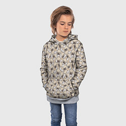 Толстовка-худи детская Щенки Бульдога, цвет: 3D-меланж — фото 2