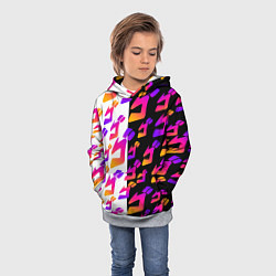 Толстовка-худи детская JOJO BIZARRE ADVENTURE ДЖО ДЖО УЗОР, цвет: 3D-меланж — фото 2