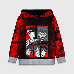 Толстовка-худи детская JOJO BIZARRE ADVENTURE ДЖОДЖО АРТ, цвет: 3D-меланж