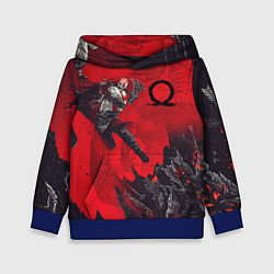Толстовка-худи детская БОГ ВОЙНЫ, КРАТОС В СРАЖЕНИИ, цвет: 3D-синий
