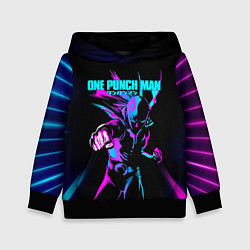 Толстовка-худи детская Неоновый Сайтама One Punch-Man, цвет: 3D-черный