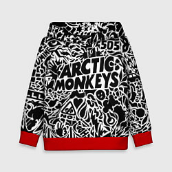 Толстовка-худи детская Arctic monkeys Pattern, цвет: 3D-красный
