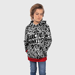 Толстовка-худи детская Arctic monkeys Pattern, цвет: 3D-красный — фото 2