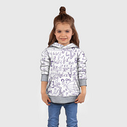 Толстовка-худи детская МАТЕМАТИЧЕСКИЕ ФОРМУЛЫ НАУКА, цвет: 3D-меланж — фото 2