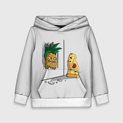 Толстовка-худи детская HERES PINEAPPLE!, цвет: 3D-белый