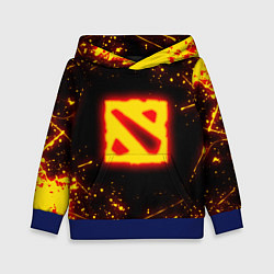 Толстовка-худи детская DOTA 2 FIRE LOGO ДОТА 2 ОГНЕННЫЙ ЛОГО, цвет: 3D-синий