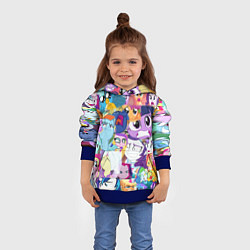 Толстовка-худи детская My Little Pony Персонажи, цвет: 3D-синий — фото 2