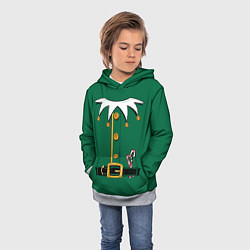 Толстовка-худи детская Christmas Elf Outfit, цвет: 3D-меланж — фото 2