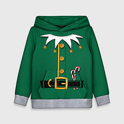 Толстовка-худи детская Christmas Elf Outfit, цвет: 3D-меланж