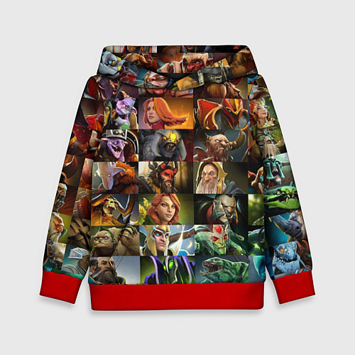 Детская толстовка HEROES DOTA 2 ПЕРСОНАЖИ ДОТА 2 / 3D-Красный – фото 1