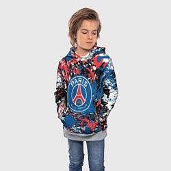 Толстовка-худи детская PSG БРЫЗГИ КРАСОК СПОРТ, цвет: 3D-меланж — фото 2