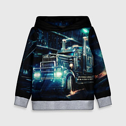 Толстовка-худи детская Американский Грузовик Дальнобой 2022, цвет: 3D-меланж