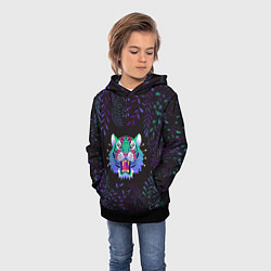 Толстовка-худи детская Водяной тигр 2022 рык тигра, цвет: 3D-черный — фото 2