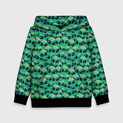 Толстовка-худи детская Инопланетяне НЛО, цвет: 3D-черный