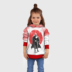 Толстовка-худи детская Сайтама красный дым One Punch-Man, цвет: 3D-красный — фото 2