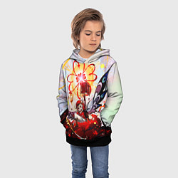Толстовка-худи детская Кли с крыльями при взрыве Genshin Impact, цвет: 3D-черный — фото 2