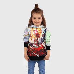 Толстовка-худи детская Кли с крыльями при взрыве Genshin Impact, цвет: 3D-черный — фото 2