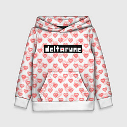 Толстовка-худи детская DELTARUNE PATTERN LOGO, цвет: 3D-белый