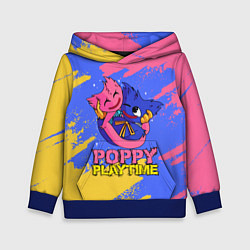 Толстовка-худи детская Huggy Wuggy and Kissy Missy Poppy Playtime, цвет: 3D-синий