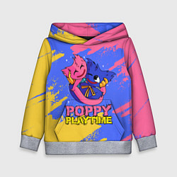 Толстовка-худи детская Huggy Wuggy and Kissy Missy Poppy Playtime, цвет: 3D-меланж