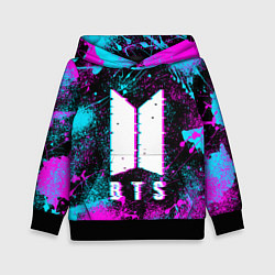 Толстовка-худи детская НЕОНОВЫЙ БТС NEON BTS, цвет: 3D-черный
