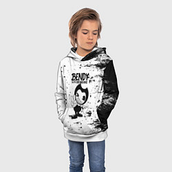 Толстовка-худи детская Bendy and the ink machine - Black & White, цвет: 3D-белый — фото 2