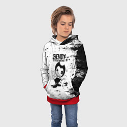 Толстовка-худи детская Bendy and the ink machine - Black & White, цвет: 3D-красный — фото 2