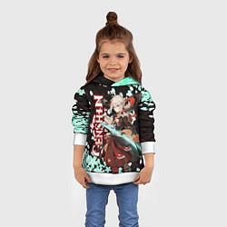 Толстовка-худи детская КАДЗУХА ГЕНШИН ИМПАКТ САКУРА, цвет: 3D-белый — фото 2