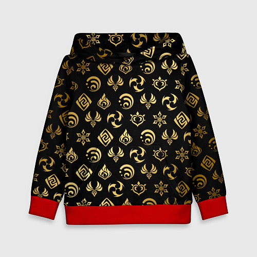 Детская толстовка GOLDEN GENSHIN IMPACT PATTERN ЗОЛОТО ГЕНШИН ИМПАКТ / 3D-Красный – фото 1