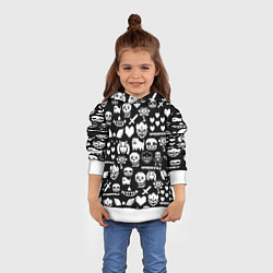 Толстовка-худи детская UNDERTALE PATTERN БЕЛЫЙ, цвет: 3D-белый — фото 2