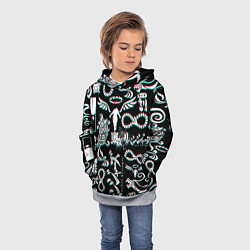 Толстовка-худи детская ТОКИЙСКИЕ МСТИТЕЛИ ГЛИТЧ, GLITCH, цвет: 3D-меланж — фото 2