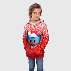 Толстовка-худи детская POPPY PLAYTIME ХАГИ ВАГИ НОВОГОДНИЙ, СНЕЖИНКИ, цвет: 3D-красный — фото 2