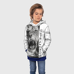 Толстовка-худи детская Peugeotlion, цвет: 3D-синий — фото 2