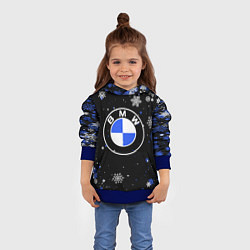 Толстовка-худи детская НОВОГОДНИЙ БМВ НОВЫЙ ГОД BMW, цвет: 3D-синий — фото 2