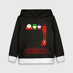 Толстовка-худи детская Южный парк главные персонажи South Park, цвет: 3D-белый